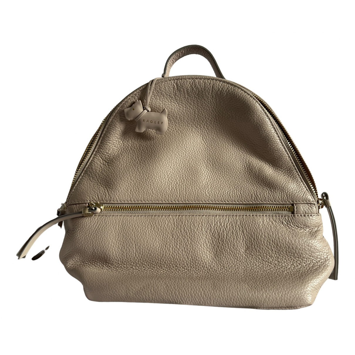 Leather backpack Radley London Beige in 